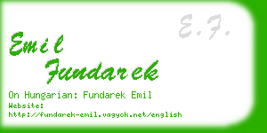emil fundarek business card